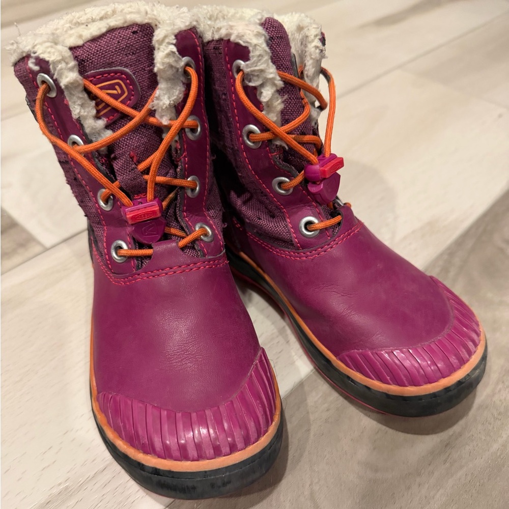 Keen Kids Magenta and Orange Snow Boots